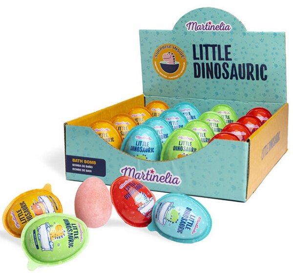 Bunte Dinosaurier Badebombe mit Überraschung für ein farbenfrohes Bad