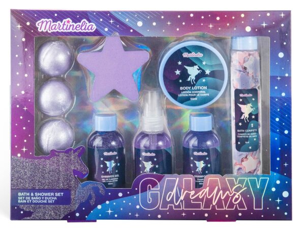 Galaxy Dreams Bade- und Duschset mit Sprudel, Seife, Lotion und mehr