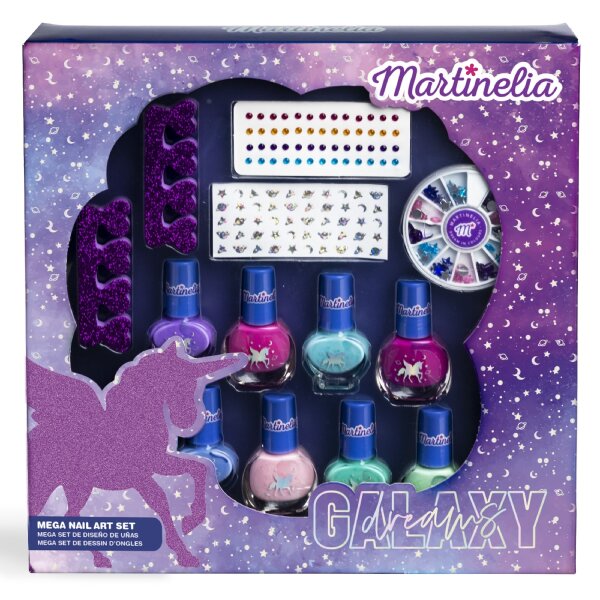 Galaxy Dreams Mega Nail Art Set mit 8 Nagellacken und Zubehör für kreative Nägel