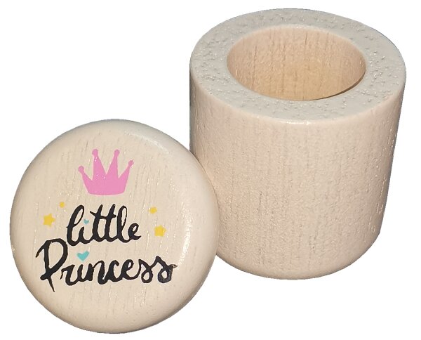 Milchzahndose Little Princess aus hochwertigem Kautschukholz für kleine Prinzessinnen