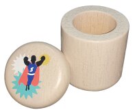 Superman Milchzahndose aus Kautschukholz Coole Holzdose...