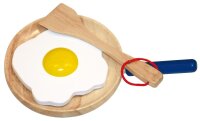 Ökologische Bratpfanne mit Spiegelei und Kelle aus...