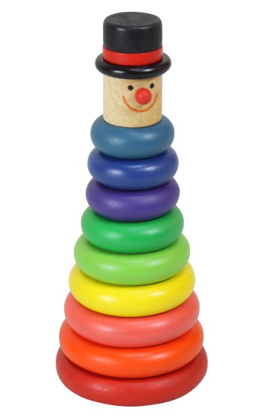 Steck-Clown aus Kautschukholz für motorische Fähigkeiten und Farbenlernen