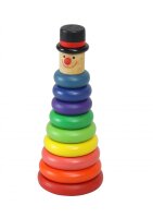 Rubberwood Stacking Clown for Motor Skills and Color...
