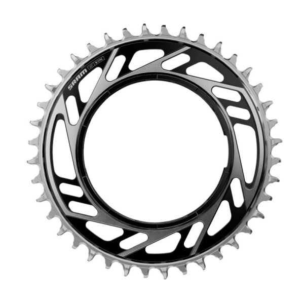 Chainring 46Z Red E1 6.5mm offset x-sync black silver