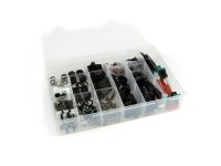 mineral oil tackle box with tools and parts for brakes