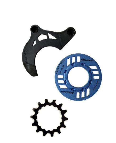 Kettenschutz-Set für E-Bike inkl. Kettenblatt 14 Zähne und Kettenführung blau