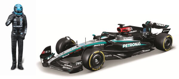 Mercedes AMG F1 W15 Russel 2024 mit Figur 1/24