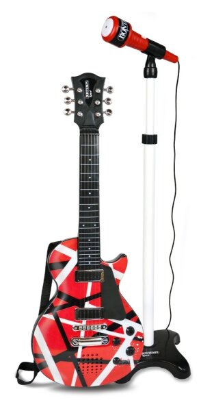 Bontempi Rockgitarre mit Standmikrofon rot