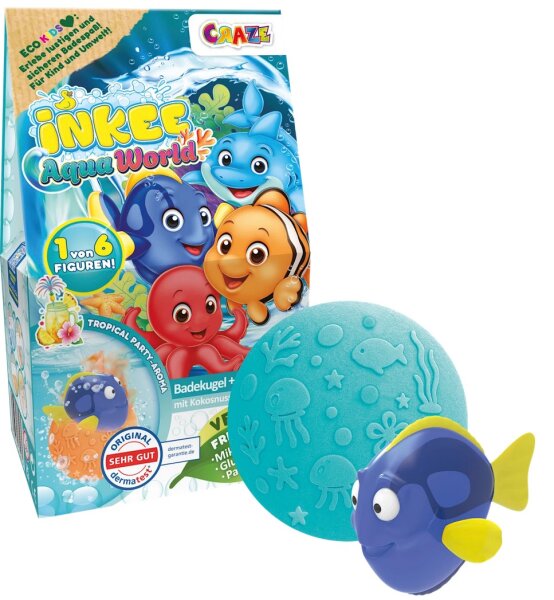 Set 5 x Inkee Überraschungs-Badekugel Aqua World